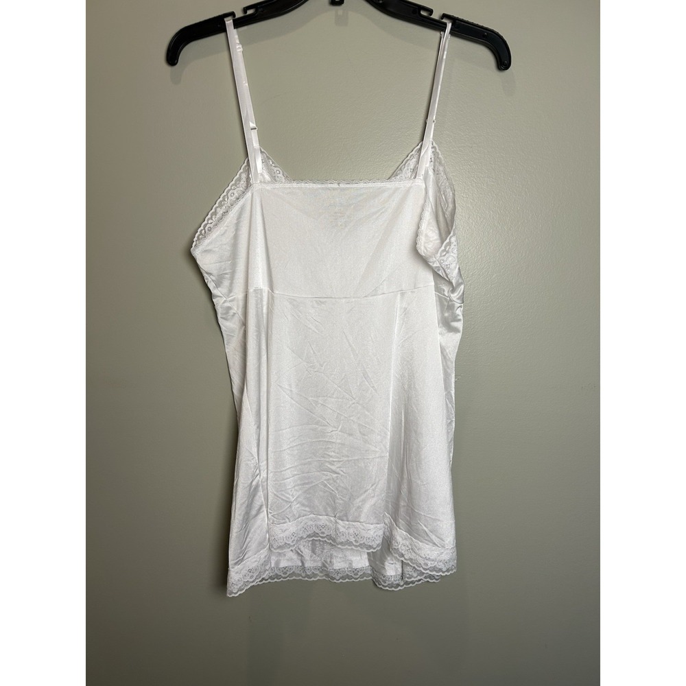 Vanity Fair Women's Size 40 White Lace Satin Cami slip Top Adjustable Straps EUC - Picture 10 of 11